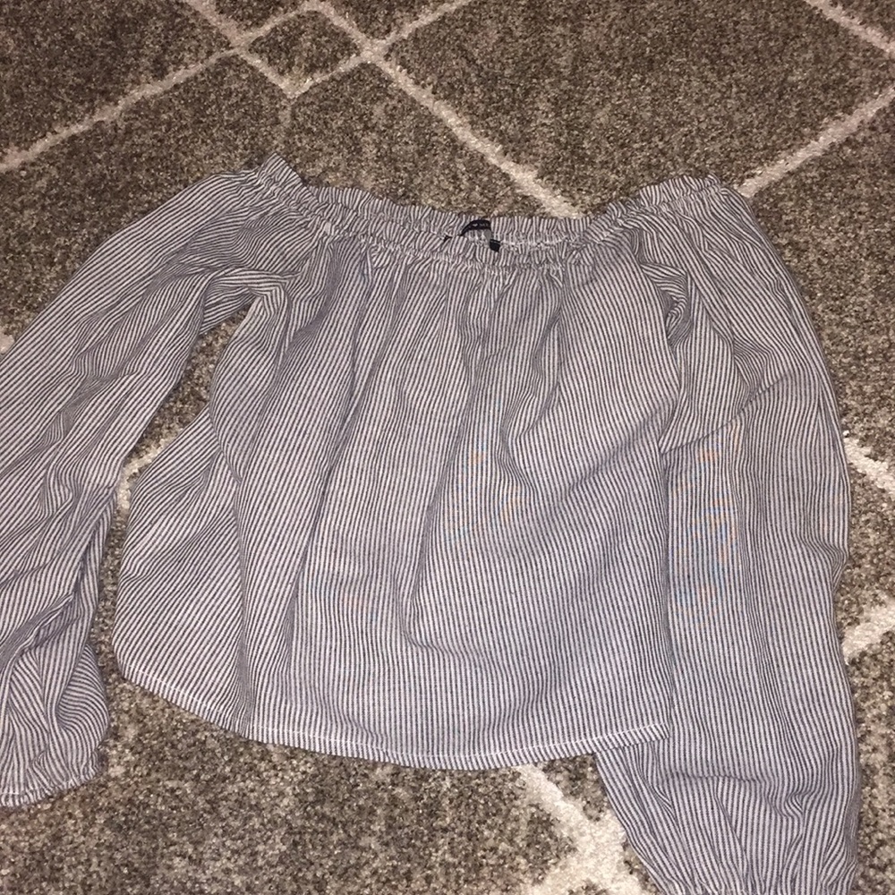 Brandy Melville Off Shoulder Striped Theia Top